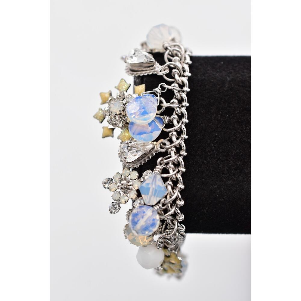 Lunch at The Ritz Vintage Snowflake Charm Bracelet Winter Christmas Signed Bin8